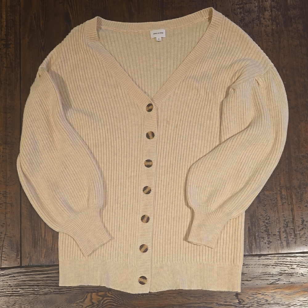 Song Of Style Knit Women's Beige Cardigan Sweater Size M